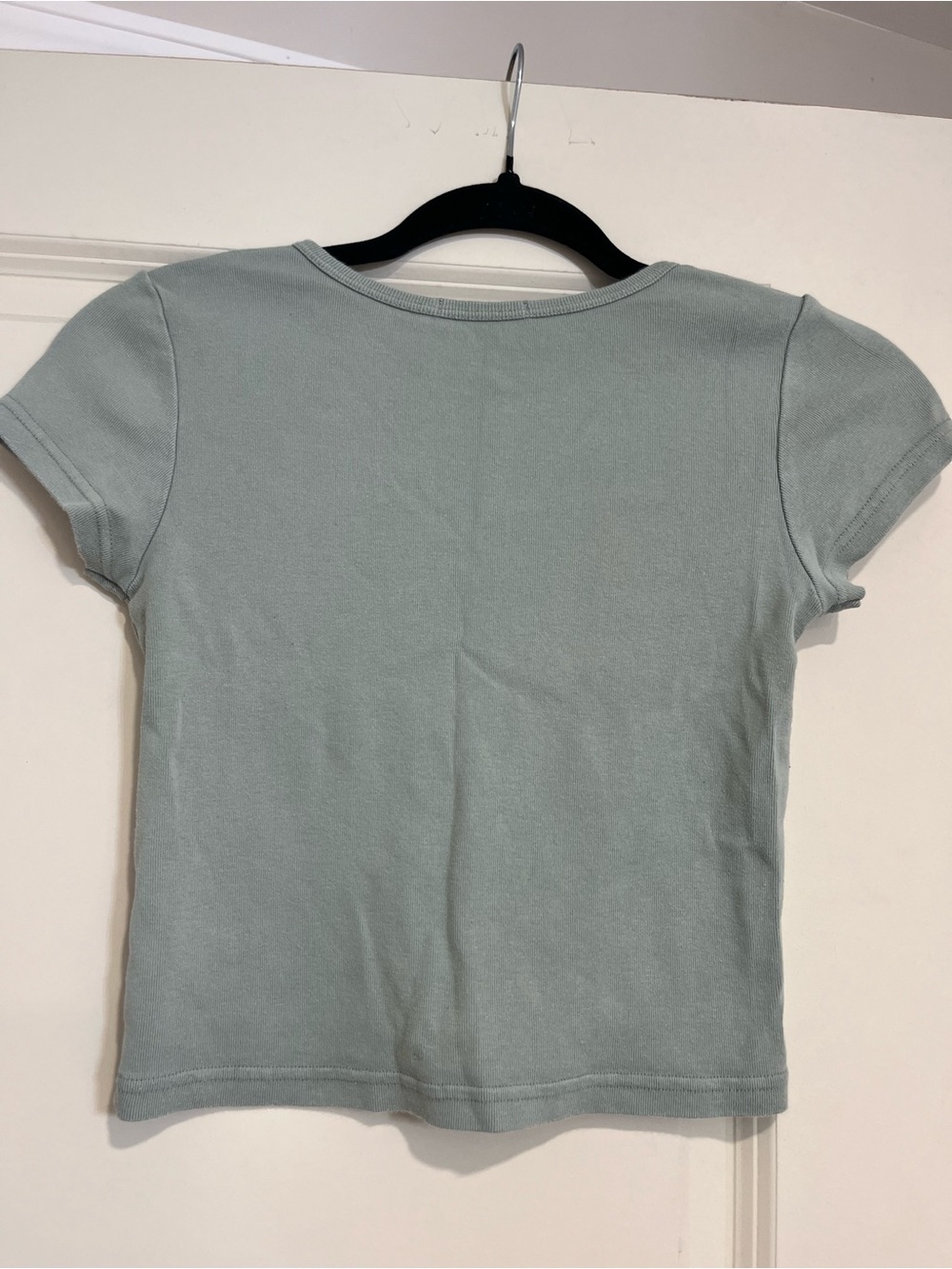 Brandy Melville Pale Mint Short Sleeve Notch Tee - Picture 2 of 5